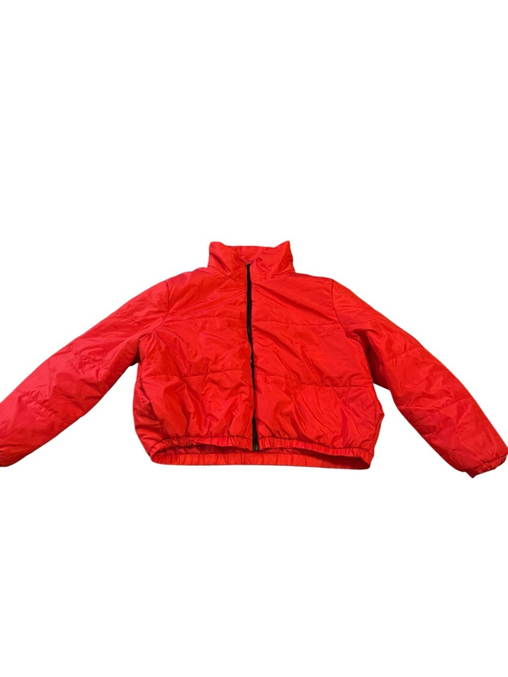 Wild fable Bright Red Puffer Jacket with Stand Collar